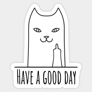 funny cat showing a rude gesture Sticker